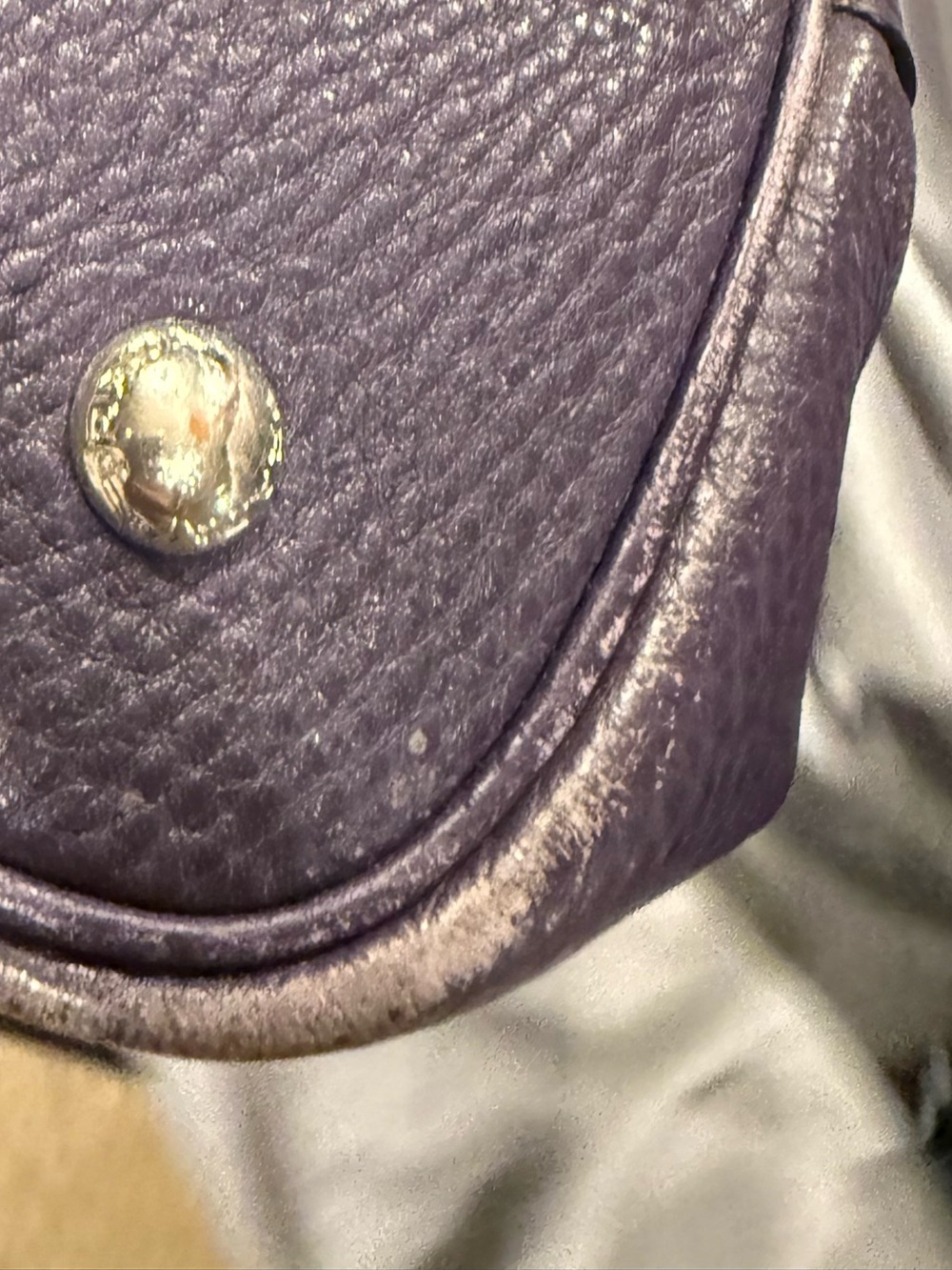 Prada Purple Textured Leather Shoulder Bag - Picture 3 of 5